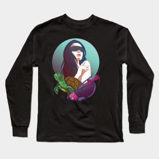 queen of the sea illustration design Long Sleeve T-Shirt